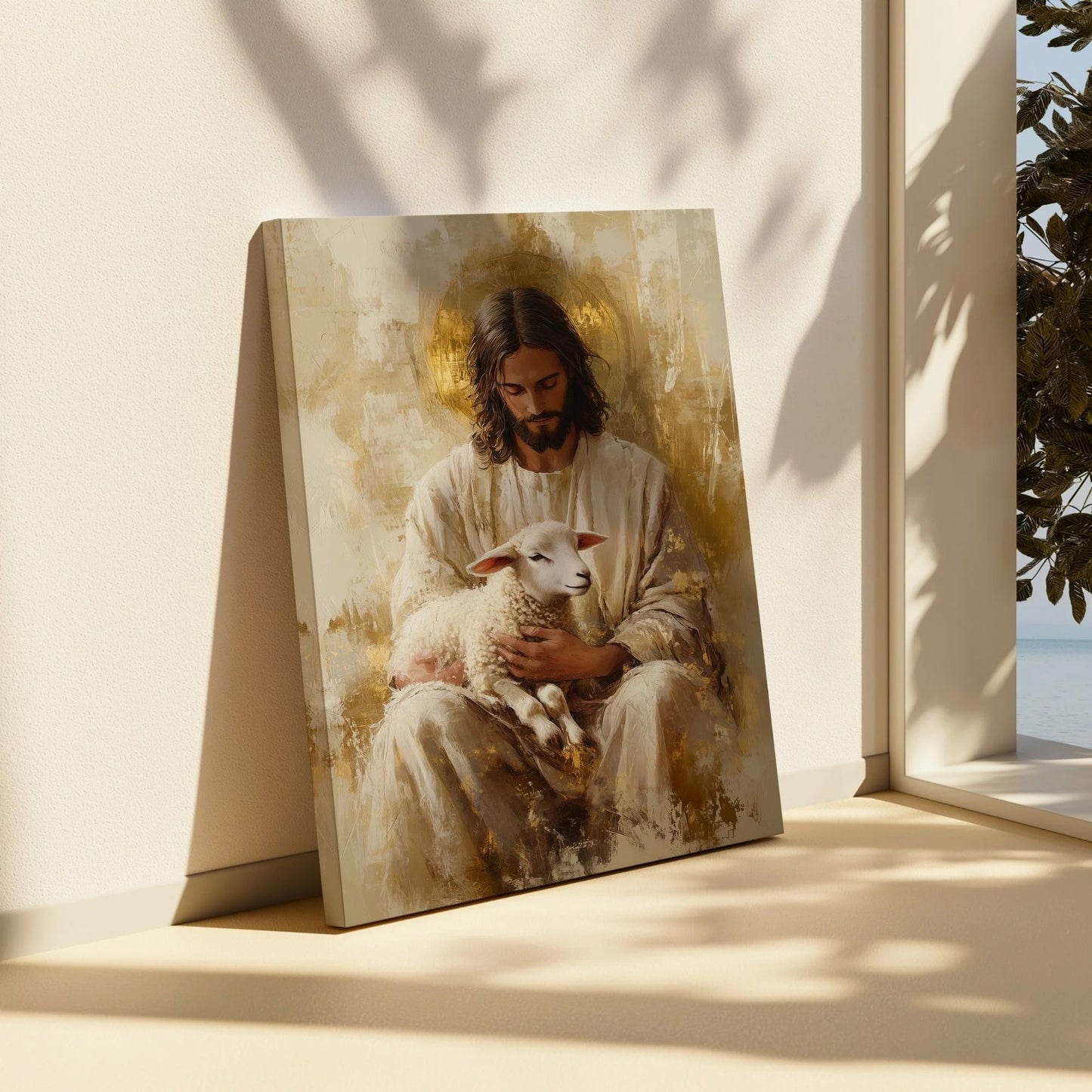 Jesus and the Lamb - Canvas