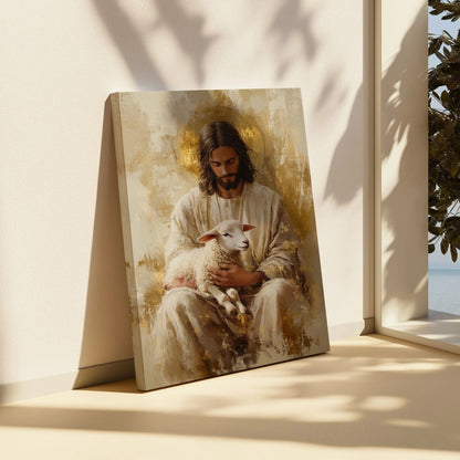 Jesus and the Lamb - Canvas