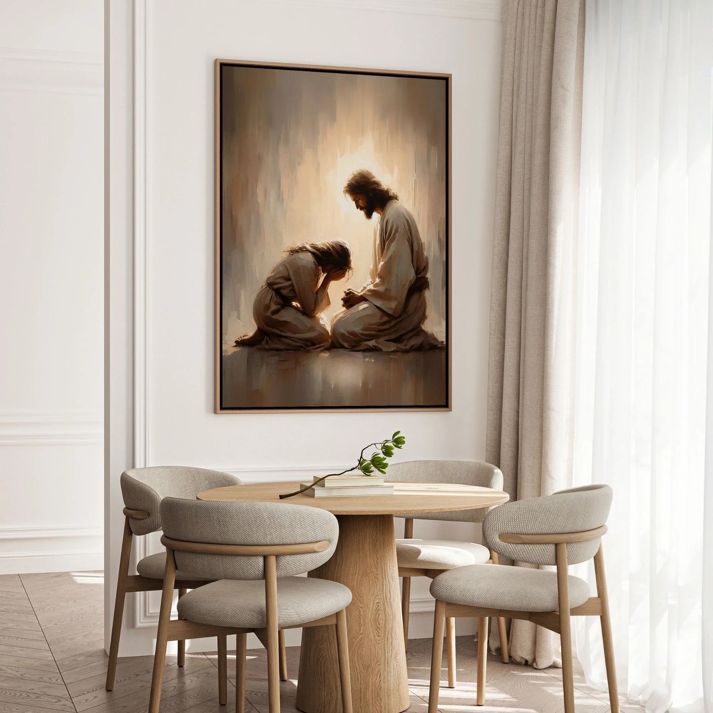 Girl Crying with Jesus