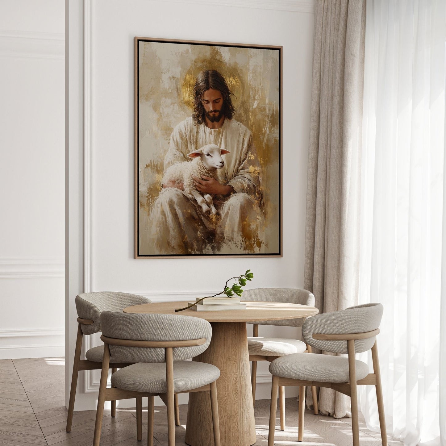 Jesus and the Lamb - Canvas