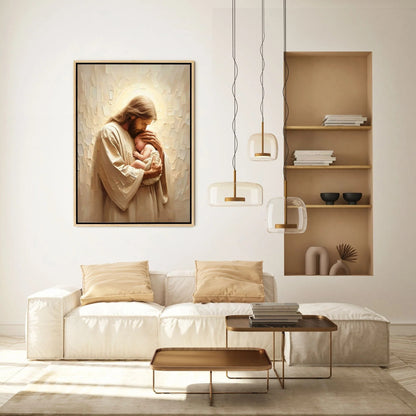 Jesus Holding a Baby - Canvas