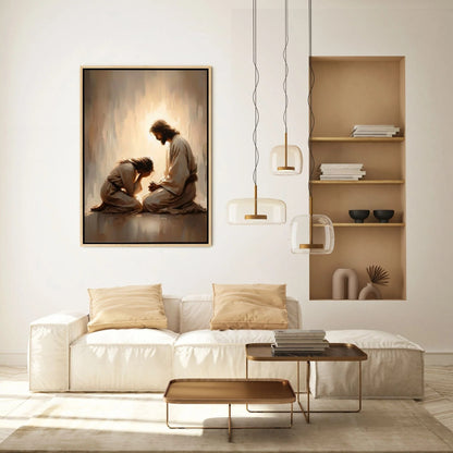 Girl Crying with Jesus