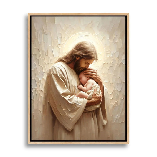 Jesus Holding a Baby - Canvas