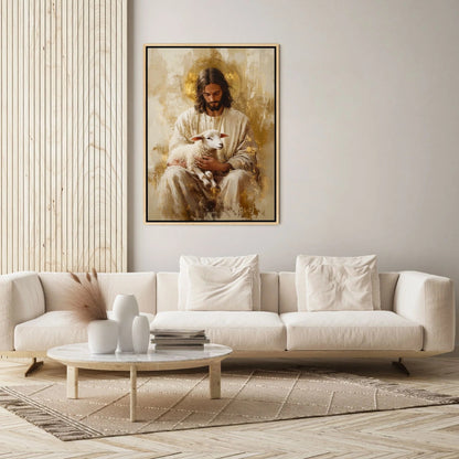 Jesus and the Lamb - Canvas