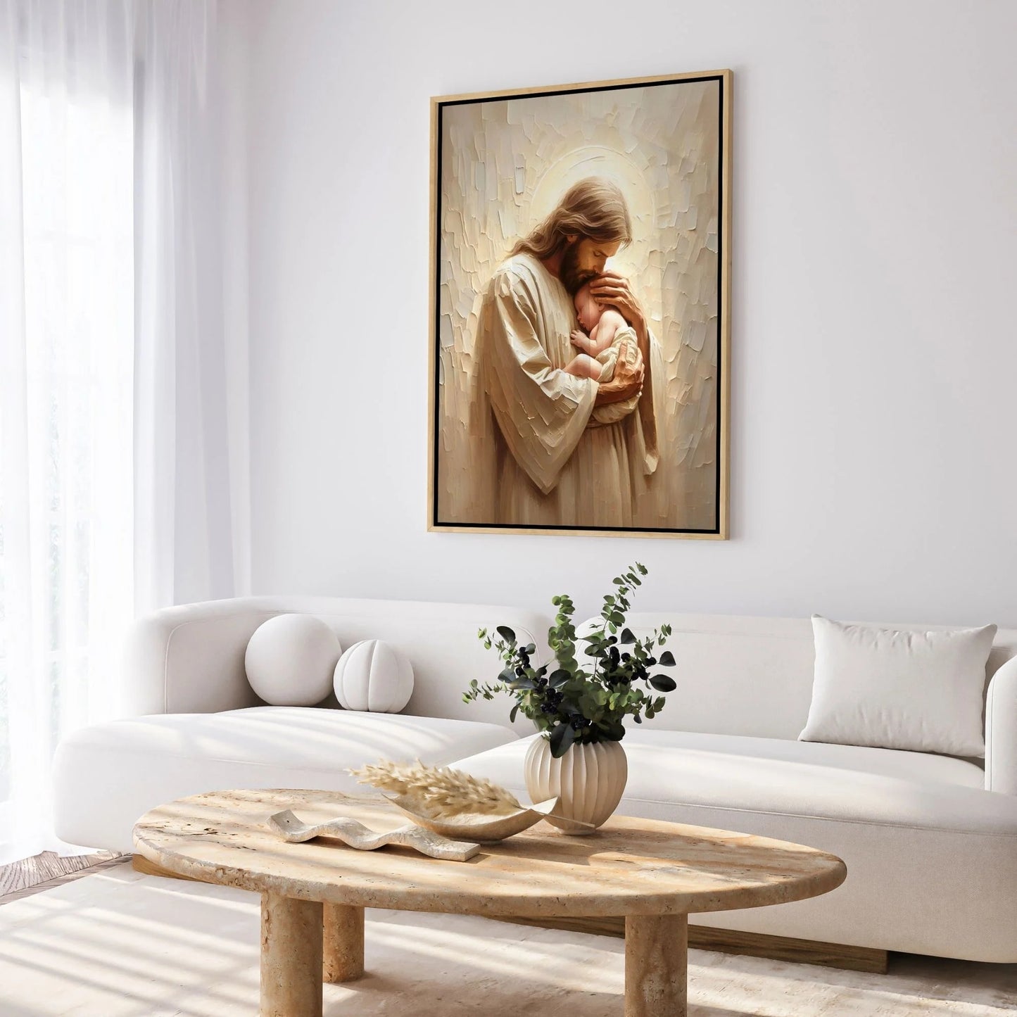 Jesus Holding a Baby - Canvas