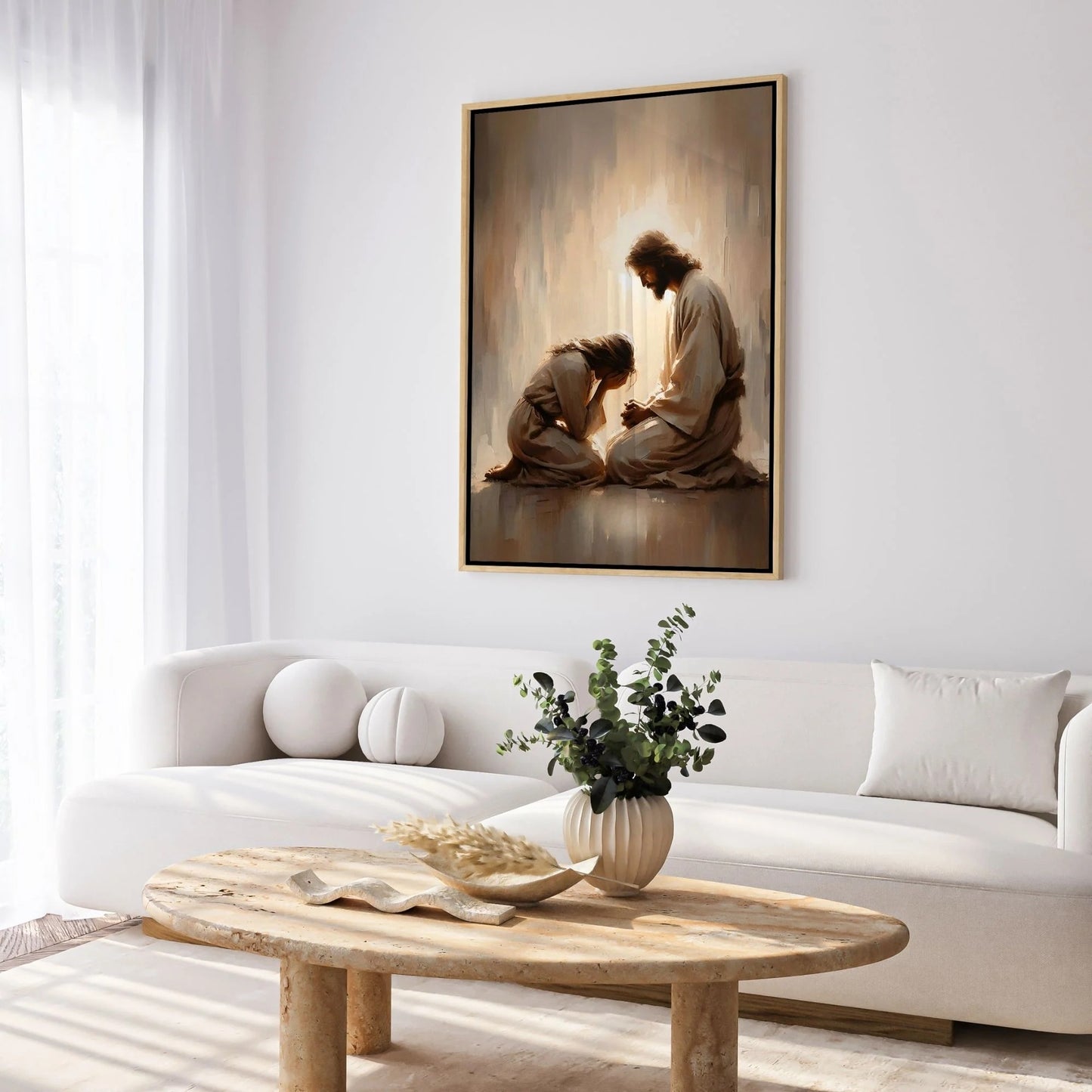 Girl Crying with Jesus