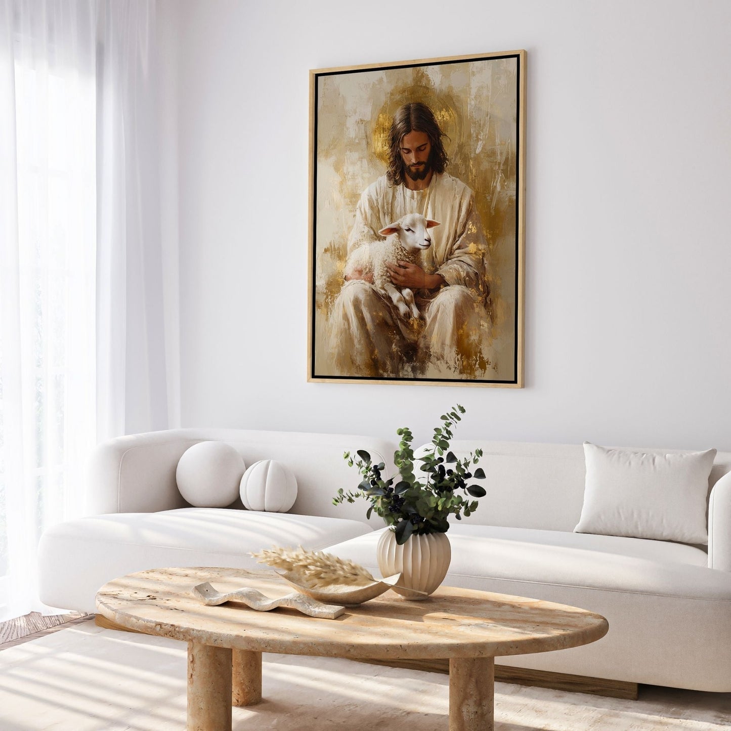 Jesus and the Lamb - Canvas