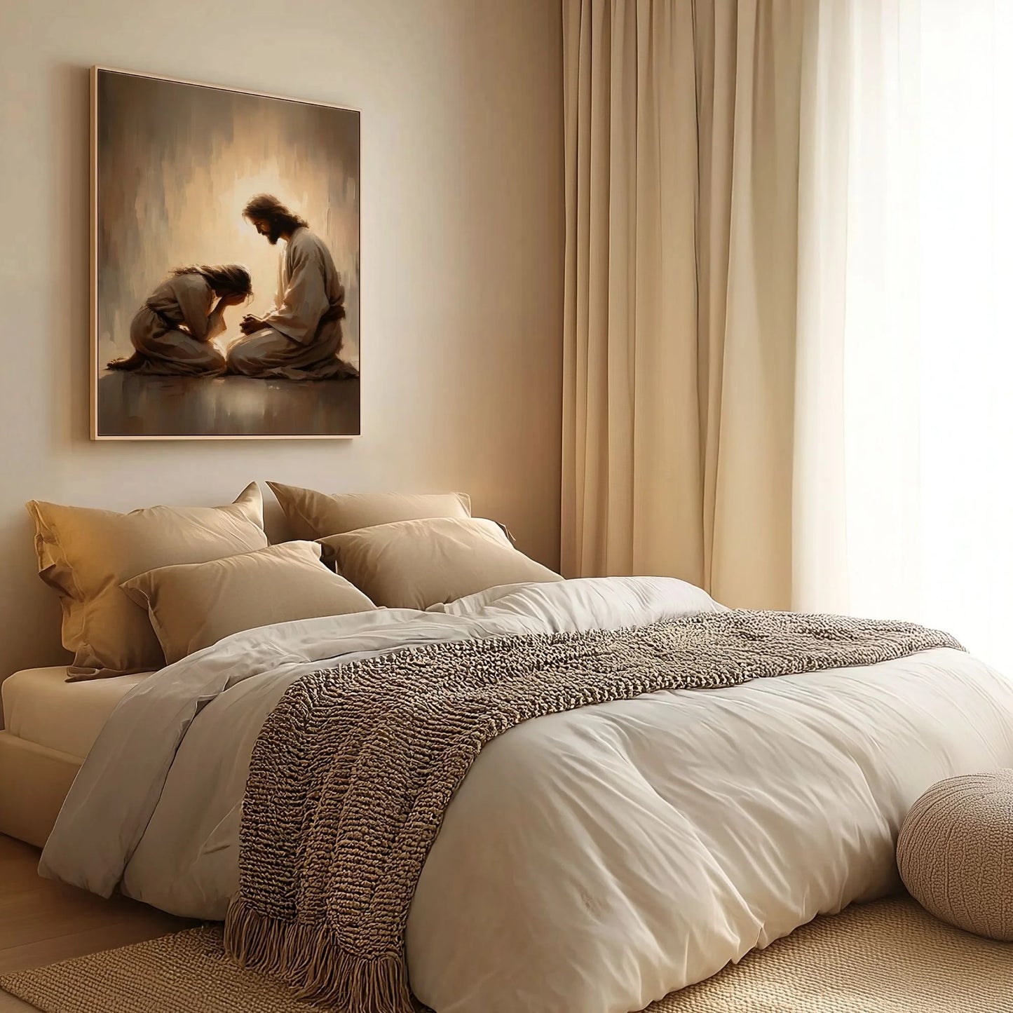 Girl Crying with Jesus