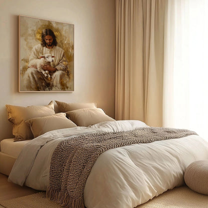 Jesus and the Lamb - Canvas