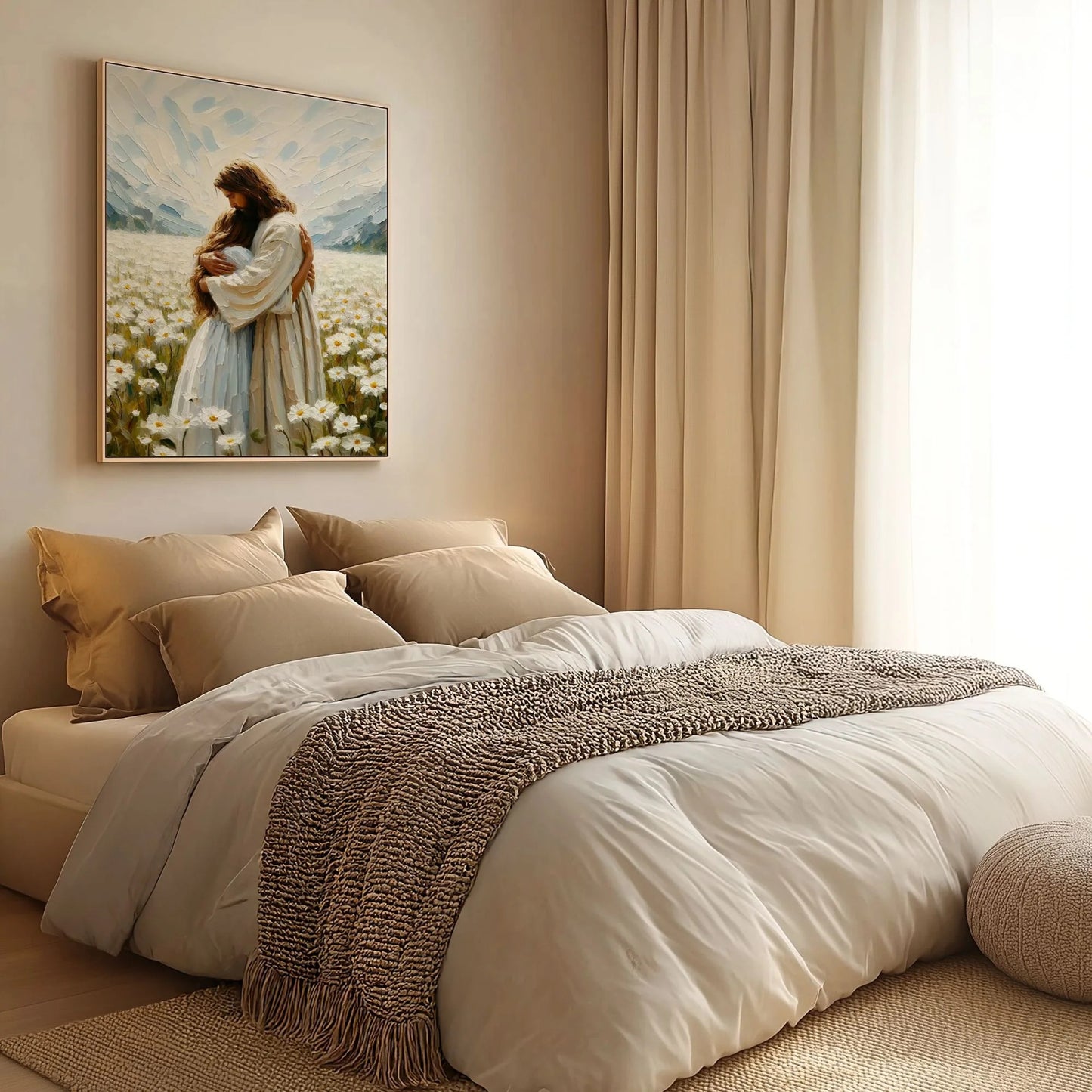 Jesus Hugging a Woman