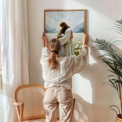 Jesus Hugging a Woman