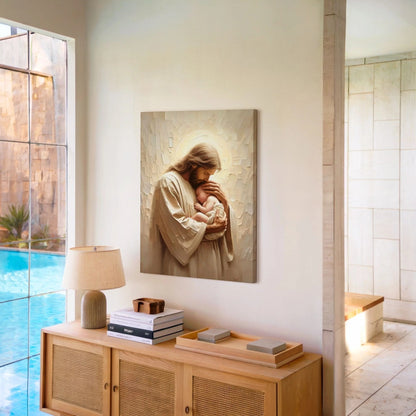 Jesus Holding a Baby - Canvas