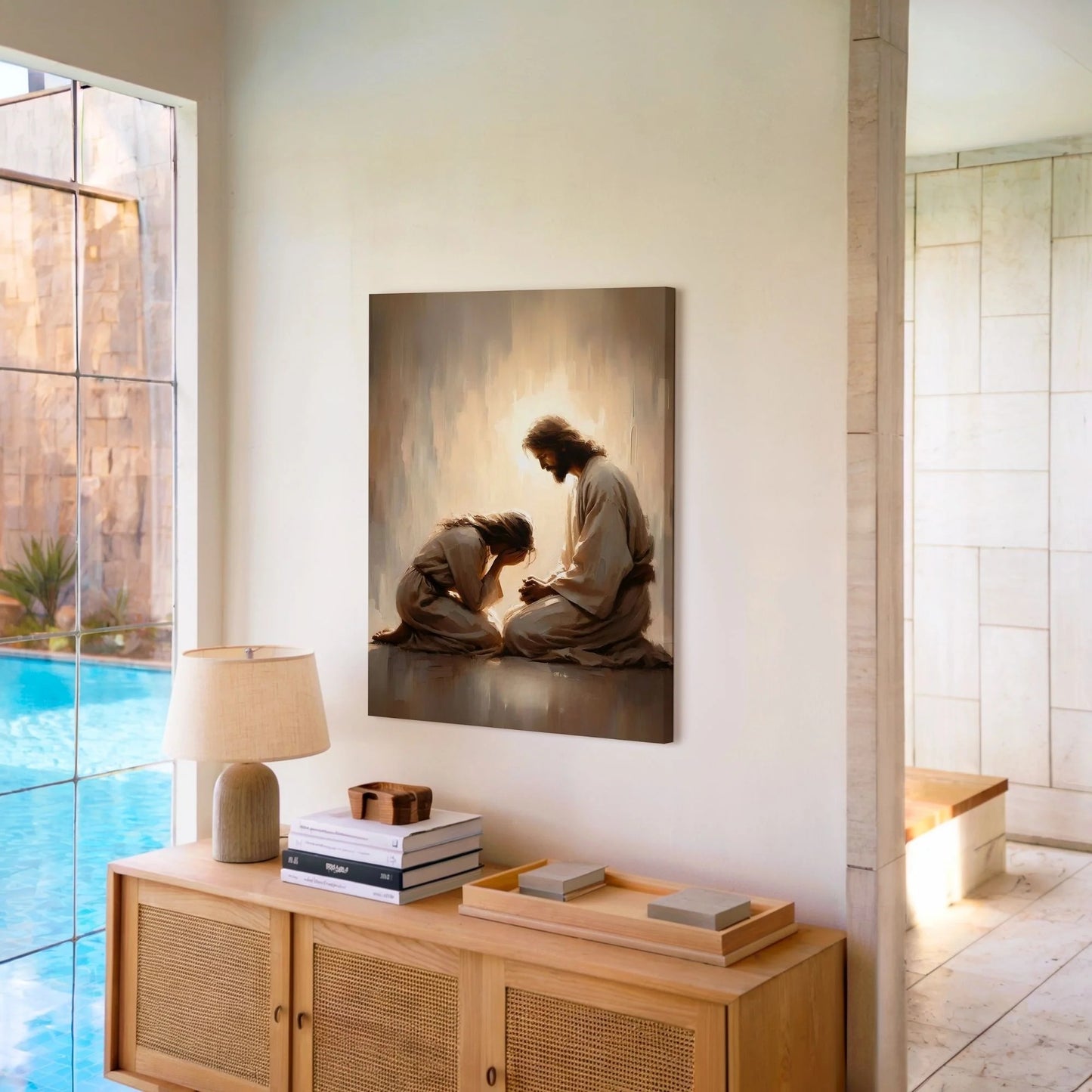 Girl Crying with Jesus