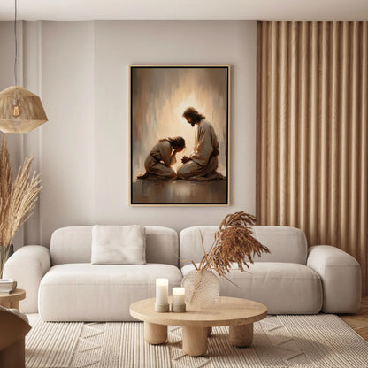 Girl Crying with Jesus